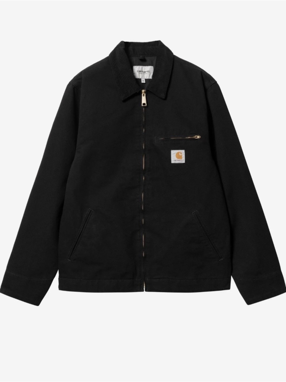 Carhartt Detroit Jacket Black with Chest Logo Size Medium